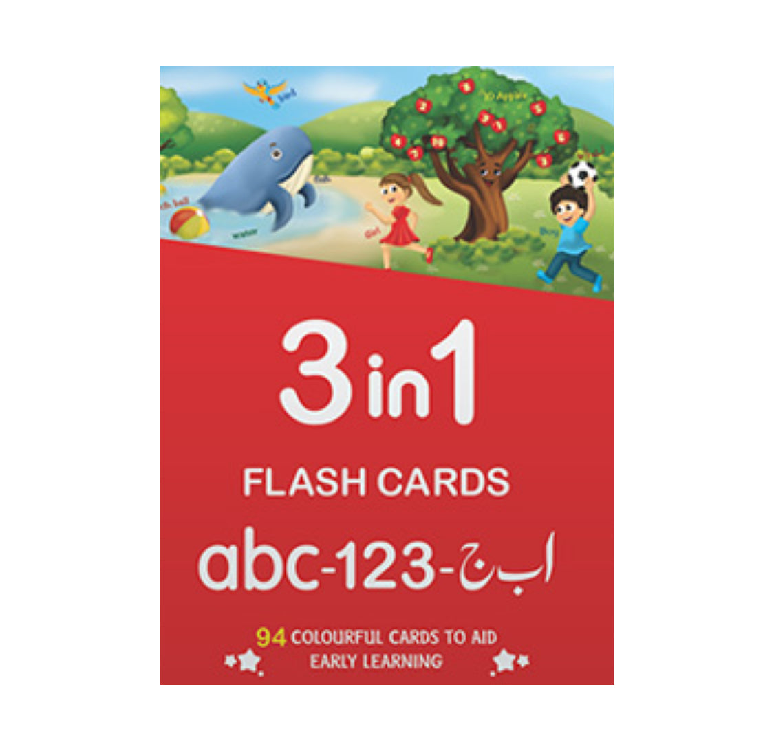Flash Card 3 In 1 (Abc ,Alif Bay Pay,123)