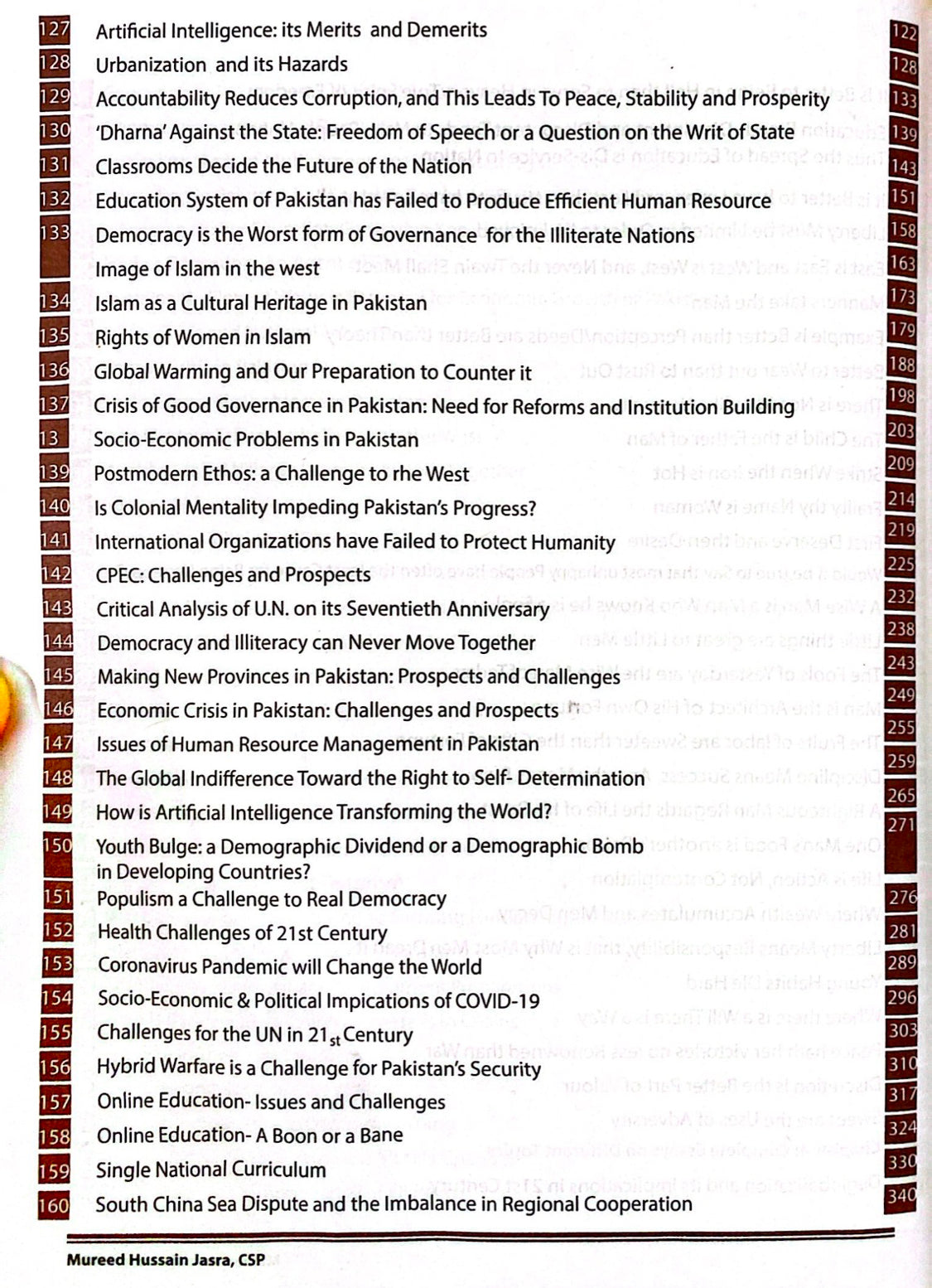 Winning Essays for CSS and PMS by Mureed Hussain Jasra New Latest Edit ...